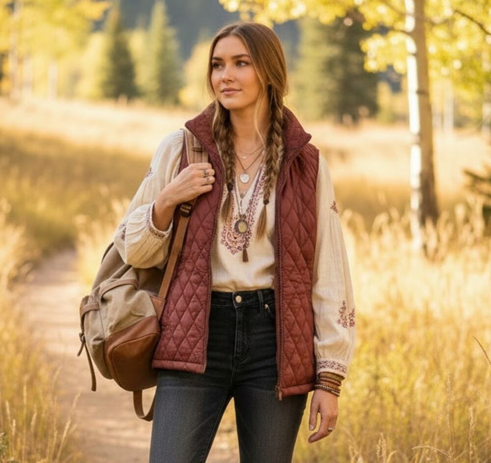 Lands’ End Quilted Vest — Size Small